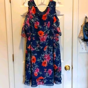 Cold shoulder floral dress